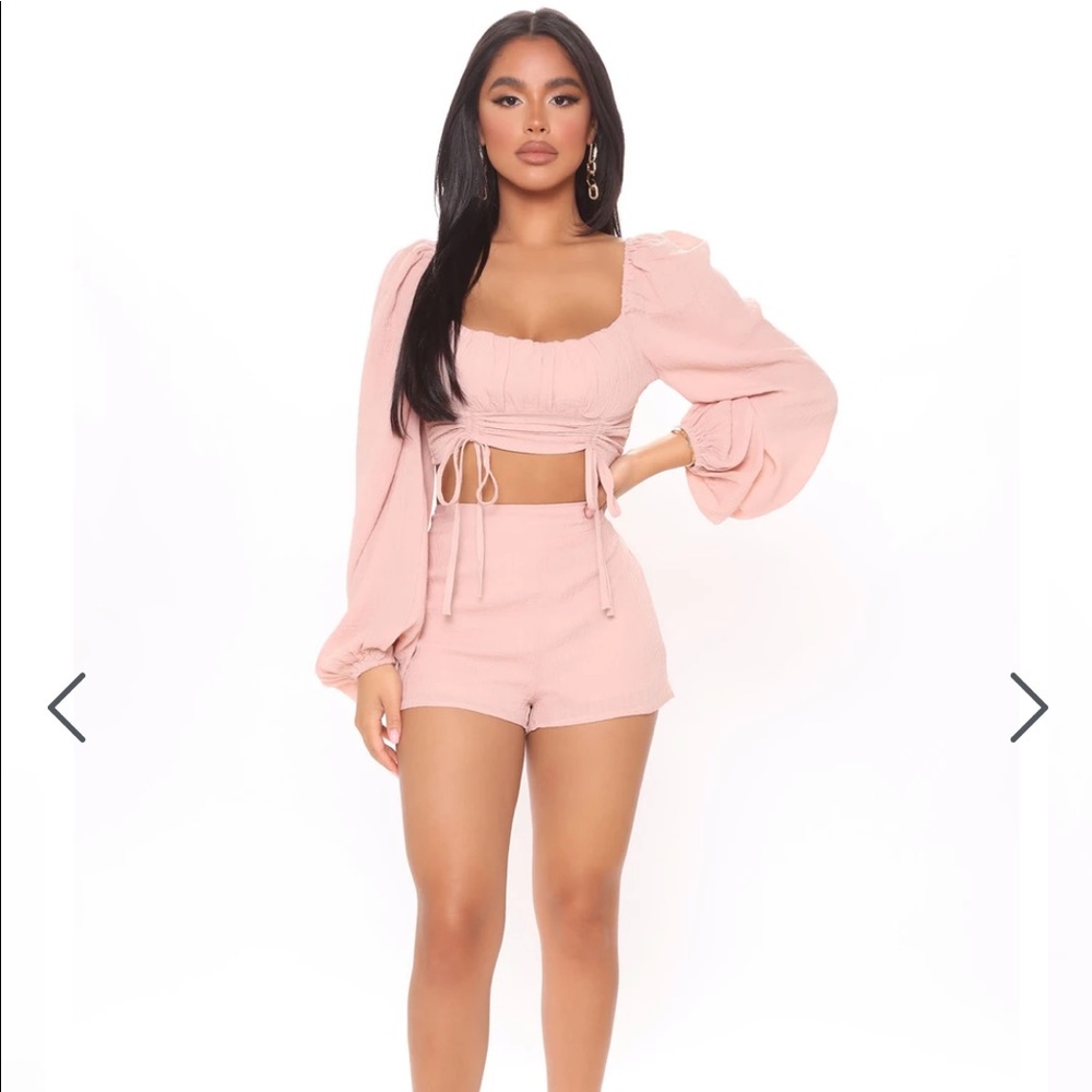 Pink two piece short set